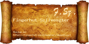 Fingerhut Szilveszter névjegykártya